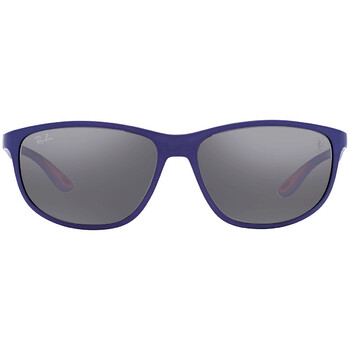 Scuderia Ferrari Gray Mirrored Silver Pillow Sunglasses RB4394M F6046G