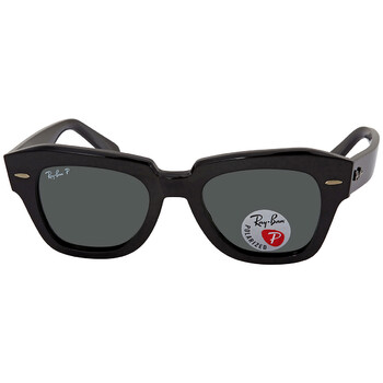 State Street Polarized Green Classic G15 Square Sunglasses RB2186 90158