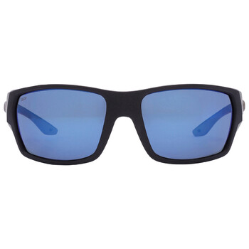 Tailfin Blue Mirror Polarized Polycarbonate Rectangular Sunglasses 6S9113 911308