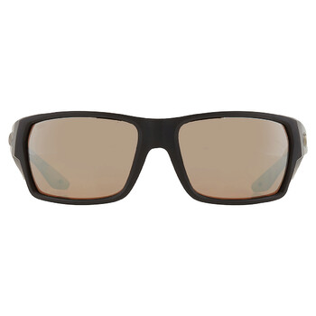 Tailfin Copper SIlver Mirror Polarized Glass Rectangular Sunglasses 6S9113 911304