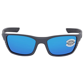 WHITETIP Blue Mirror Polarized Glass Rectangular Sunglasses WTP 98 OBMGLP