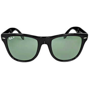 Wayfarer Folding Classic Polarized Green Classic G15 Rectangular Sunglasses RB4105 60158