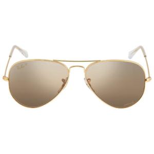 Aviator Chromance Polarized SilverBrown Pilot Sunglasses RB3025 9196G5
