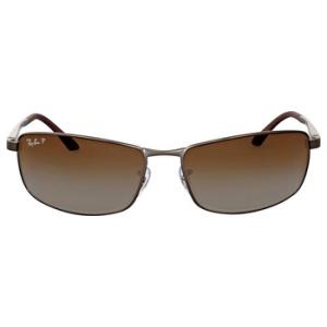 Brown Gradient Rectangular Sunglasses RB3498 029T5