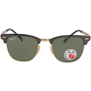 Clubmaster Metal Polarized Green Classic G15 Square Sunglasses RB3716 187 58