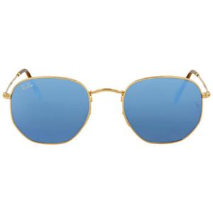 Hexagonal Flat Lenses Blue Mirror Sunglasses RB3548N 0019O