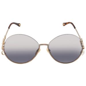 Open Box  Chloe Blue Round Sunglasses CH0067S 001