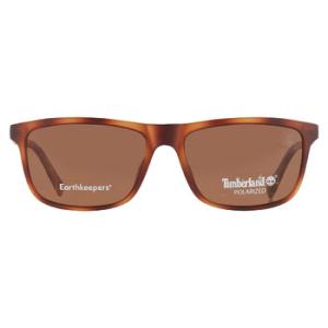 Polarized Brown Rectangular Sunglasses TB9266 52H