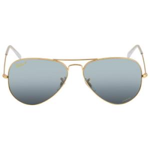 Polarized Clear Gradient Dark Blue Aviator Sunglasses RB3025 9196G6