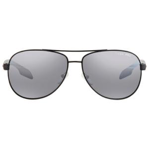 Polarized Grey Mirror Silver Gradient Pilot Sunglasses PS 53PS 1AB2F2