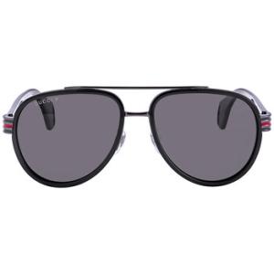 Polarized Grey Pilot Sunglasses GG0447S 001