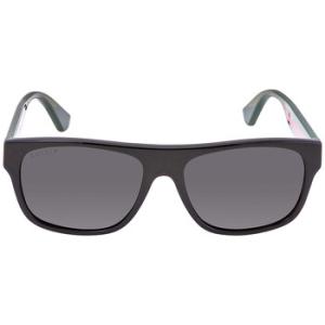 Polarized Grey Rectangular Sunglasses GG0341S 002