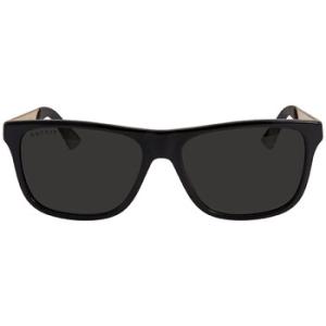 Polarized Grey Rectangular Sunglasses GG0687S 002