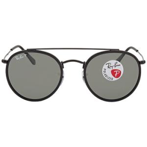 Round Double Bridge Polarized Green Classic G15 Sunglasses RB3647N 00258