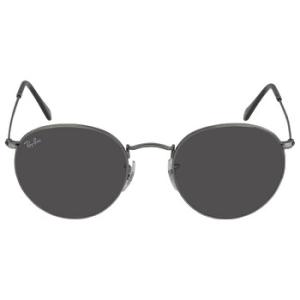 Round Metal Antiqued Dark Grey Sunglasses RB3447 9229B1