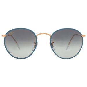 Round Metal Full Color Legend Vintage Green Gradient Blue Sunglasses RB3447JM 9196BH