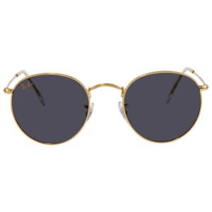 Round Metal Legend Gold Blue Sunglasses RB3447 9196R5