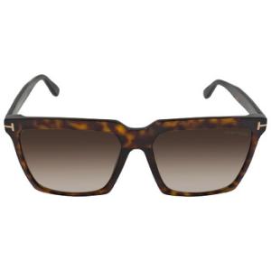 Sabrina Grey Gradient Browline Sunglasses FT0764 52H