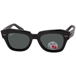 State Street Polarized Green Classic G15 Square Sunglasses RB2186 90158