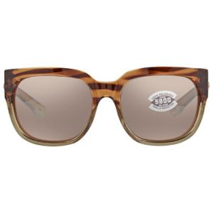 Waterwoman 2 Copper Silver Mirror 580P Polarized Glass Cat Eye Sunglasses WTR 292 OSCGLP