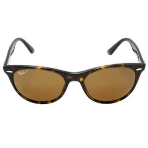 Wayfarer II Classic Polarized Brown Classic B15 Round Sunglasses RB2185 90257