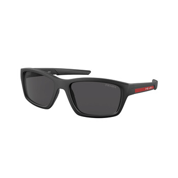 Dark Grey Rectangular Sunglasses PS 04YS 1BO06F