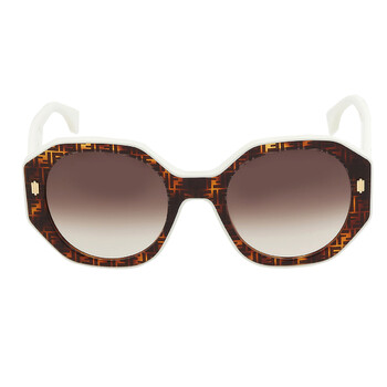 Gradient Brown Geometric Sunglasses FE40045I 55F