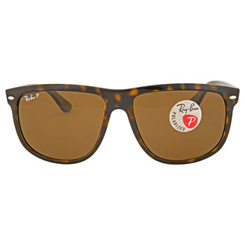 Open Box  Ray Ban Polarized Brown Classic B15 Square Sunglasses RB4147 71057