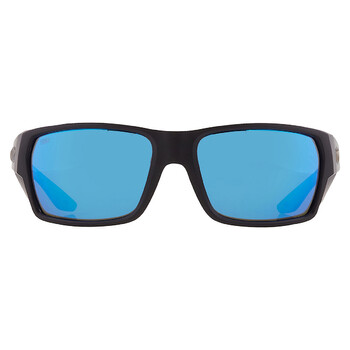 TAILFIN Blue Mirror Polarized Glass Rectangular Sunglasses 6S9113 911302