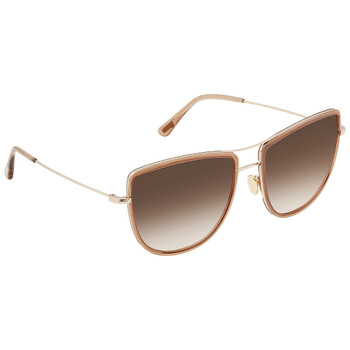 Tina Gradient Brown Cat Eye Sunglasses FT0759 28F