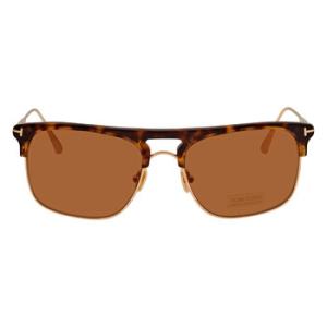 Lee Brown Rectangular Mens Sunglasses FT0830 52E