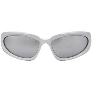 Silver Mirror Wrap Sunglasses BB0157S 004