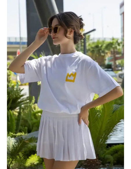 Dogo - Unisex Vegan White T-Shirt - No More Drama Design