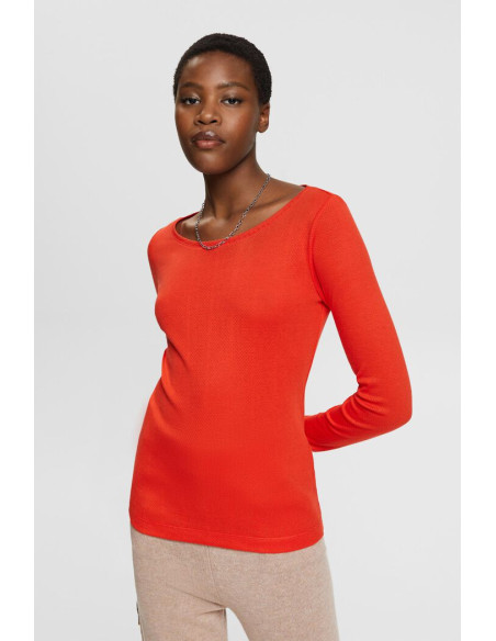 ESPRIT - Pointelle long-sleeved top