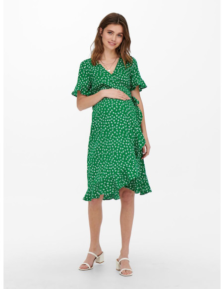 ONLY MATERNITY - OLMOLIVIA S/S WRAP DRESS WVN