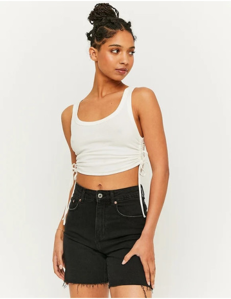 Tally Weijl - CROPPED TOP WITH SIDE RUFFLES