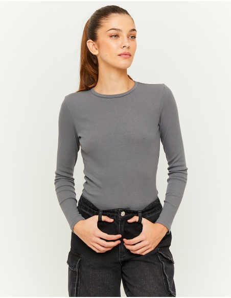 Tally Weijl - GREY BASIC T-SHIRT