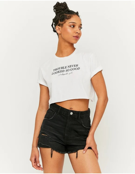 Tally Weijl - PRINTED CROPPED T-SHIRT