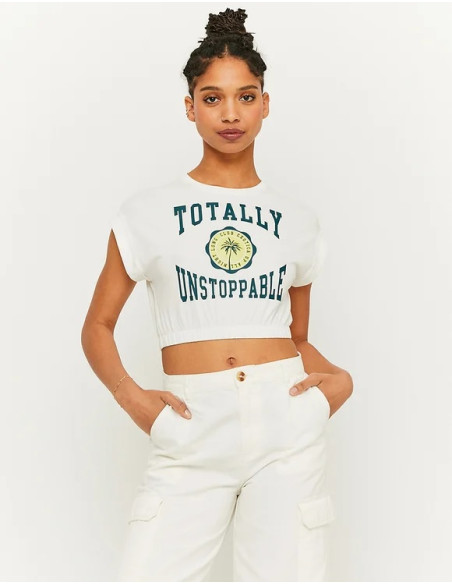 Tally Weijl - PRINTED CROPPED T-SHIRT