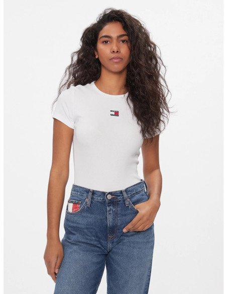 Tommy Jeans - TJW SLIM BADGE RIB TEE