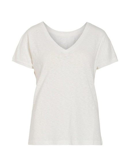 VILA - VIPURY REV V-NECK S/S TOP/SU/PB