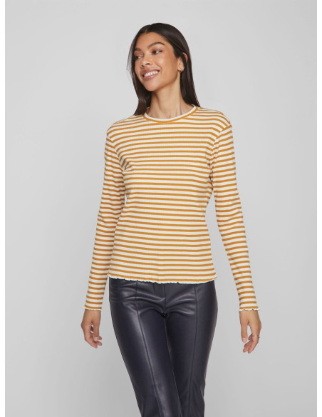 VILA - VITHESSA O-NECK L/S TOP - NOOS