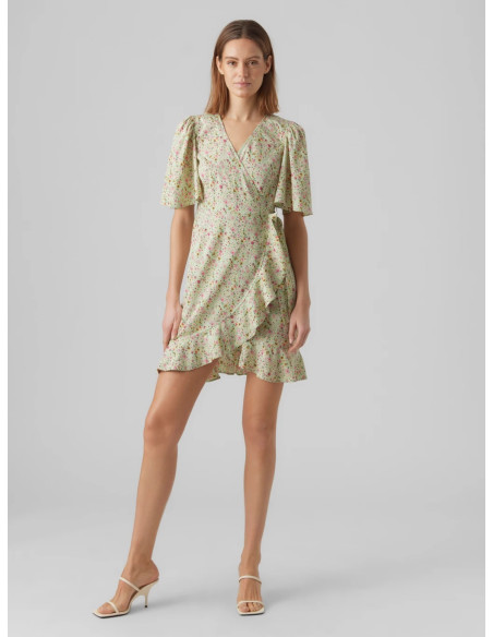 Vero Moda - VMEMMA HENNA 2/4 SHORT WRAP DRESS WVN GA