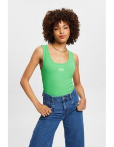 ESPRIT - Ribbed tank top with embroidered logo