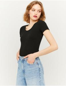 Tally Weijl - BLACK BASIC T-SHIRT