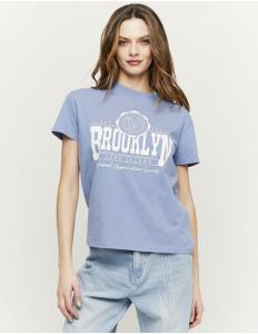 Tally Weijl - BLUE PRINTED OVERSIZE T-SHIRT