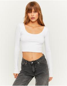 Tally Weijl - WHITE CROPPED BASIC TOP