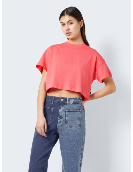 Noisy May - NMALENA S/S O-NECK SEMICROP TOP FWD NOOS