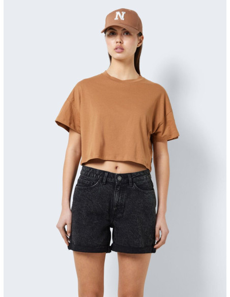 Noisy May - NMALENA S/S O-NECK SEMICROP TOP FWD NOOS