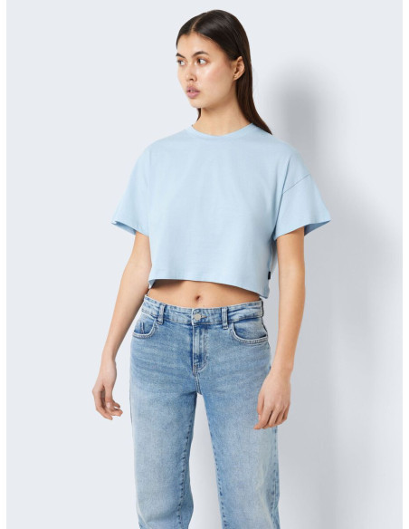 Noisy May - NMALENA S/S O-NECK SEMICROP TOP FWD NOOS